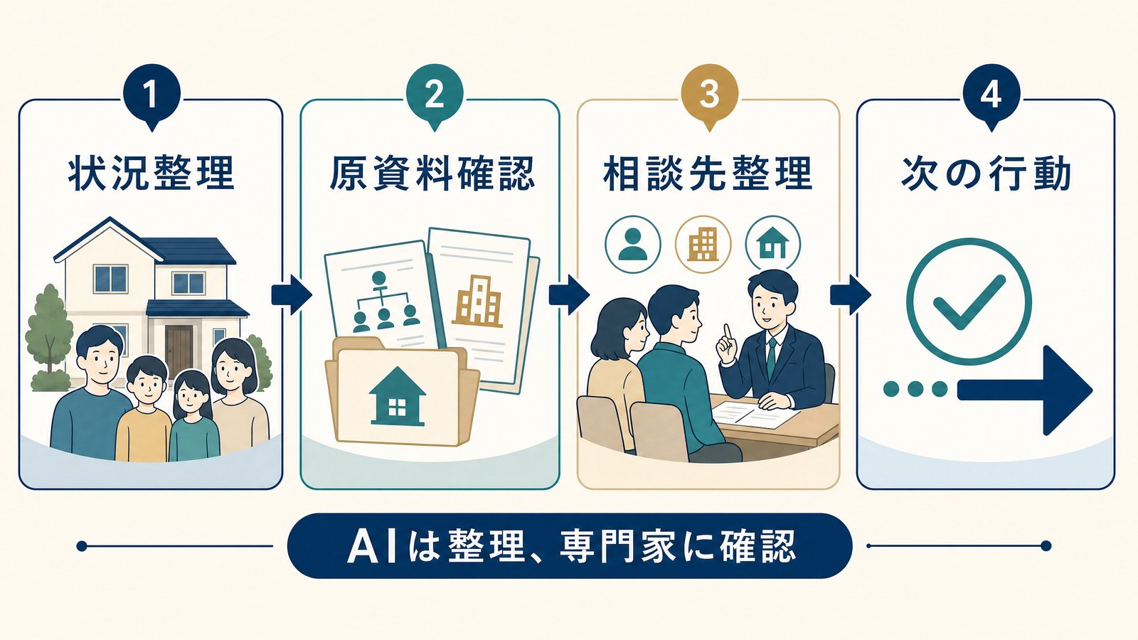 売却・相続・賃貸管理を状況整理から次の行動へ進める図解