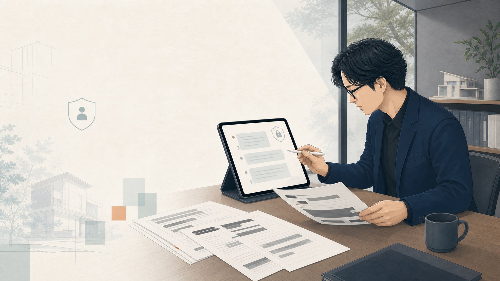 Claudeで重要事項説明の準備論点を整理するイメージ